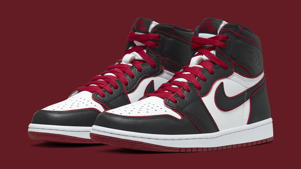 black white & red jordan 1s