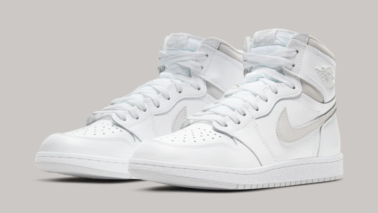 gray and white jordan 1s