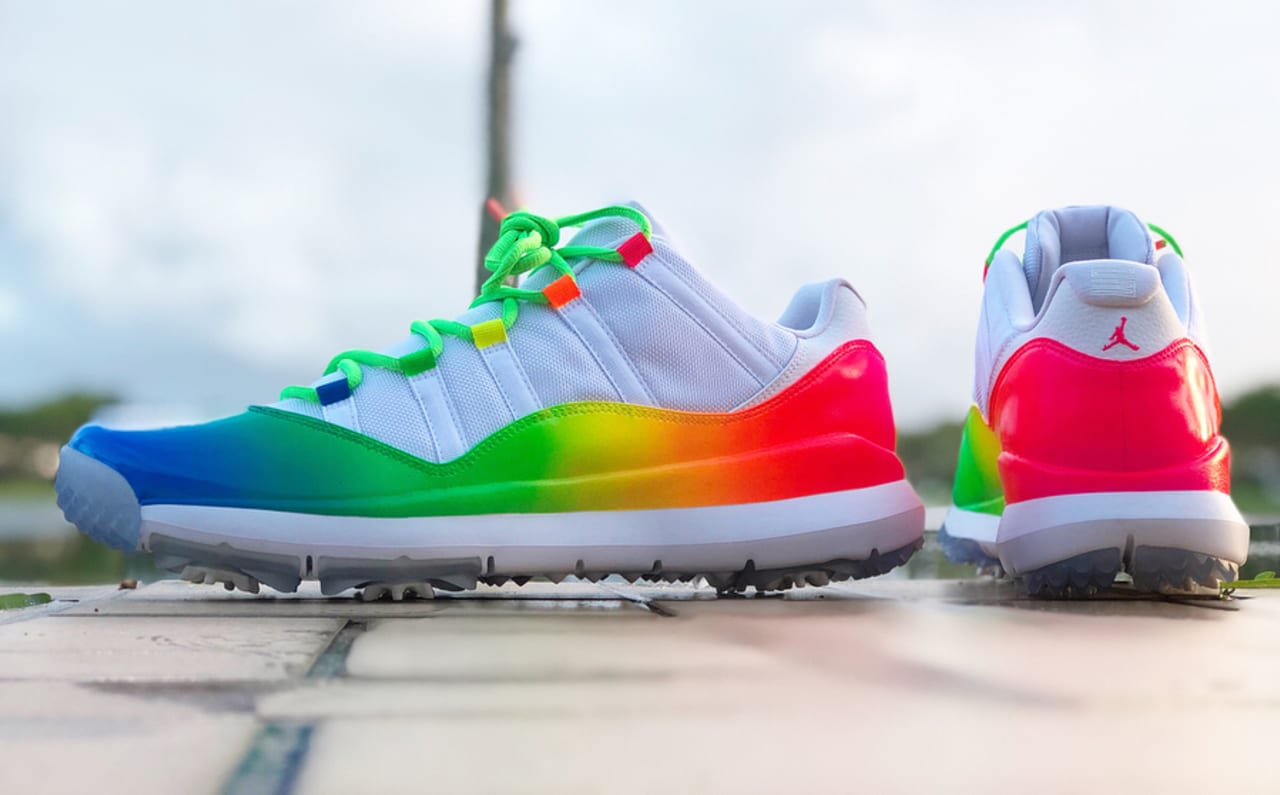 custom rainbow jordans