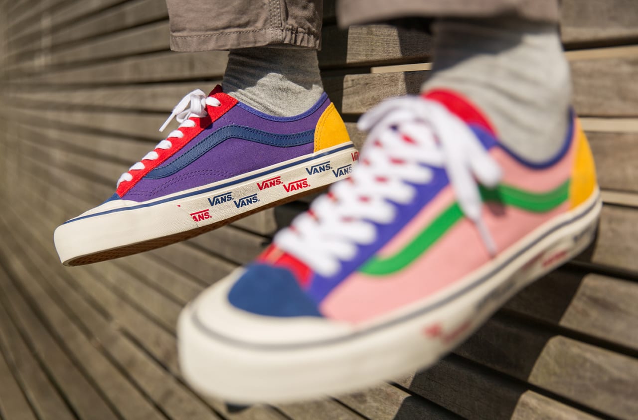 vans pink blue yellow