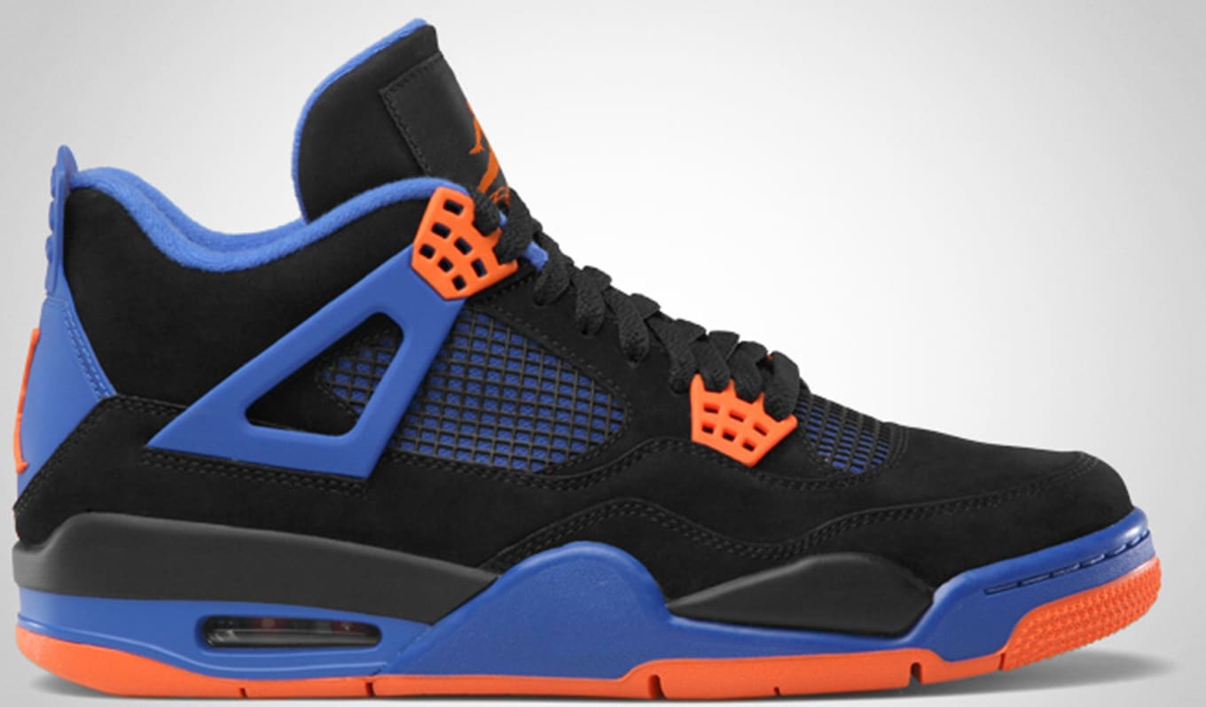 black and blue jordan 4s