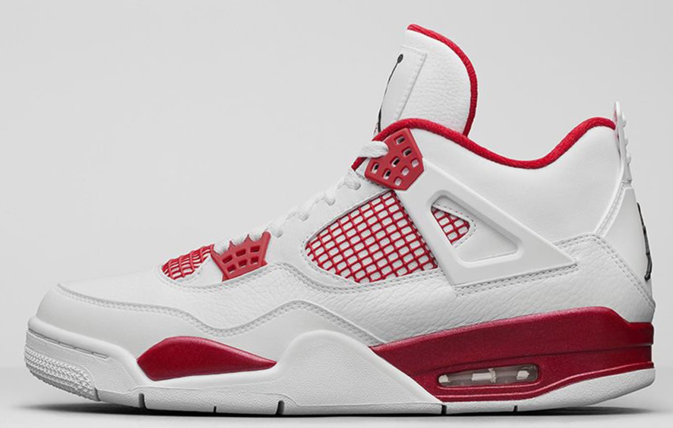 jordans retro 4 white and red