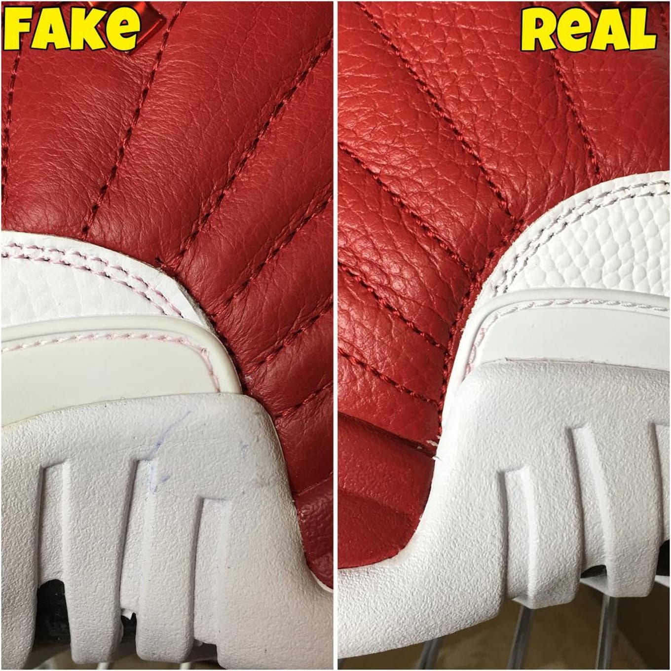 Air Jordan XII 12 Gym Red Real Fake