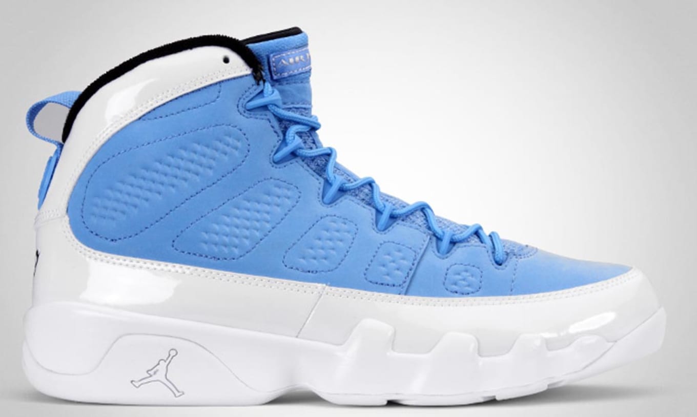 baby blue and white jordans 9