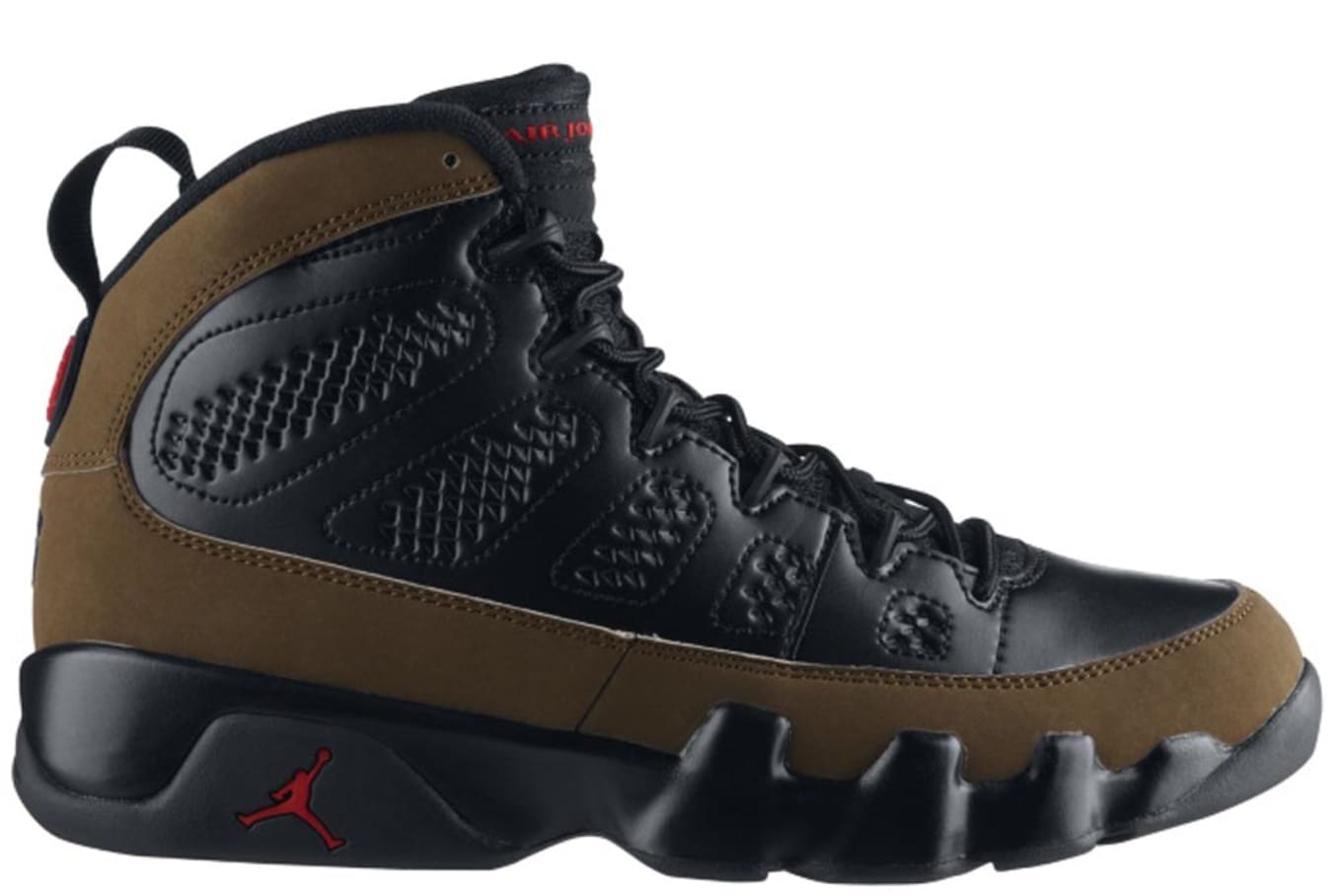 olive green and black jordan 9