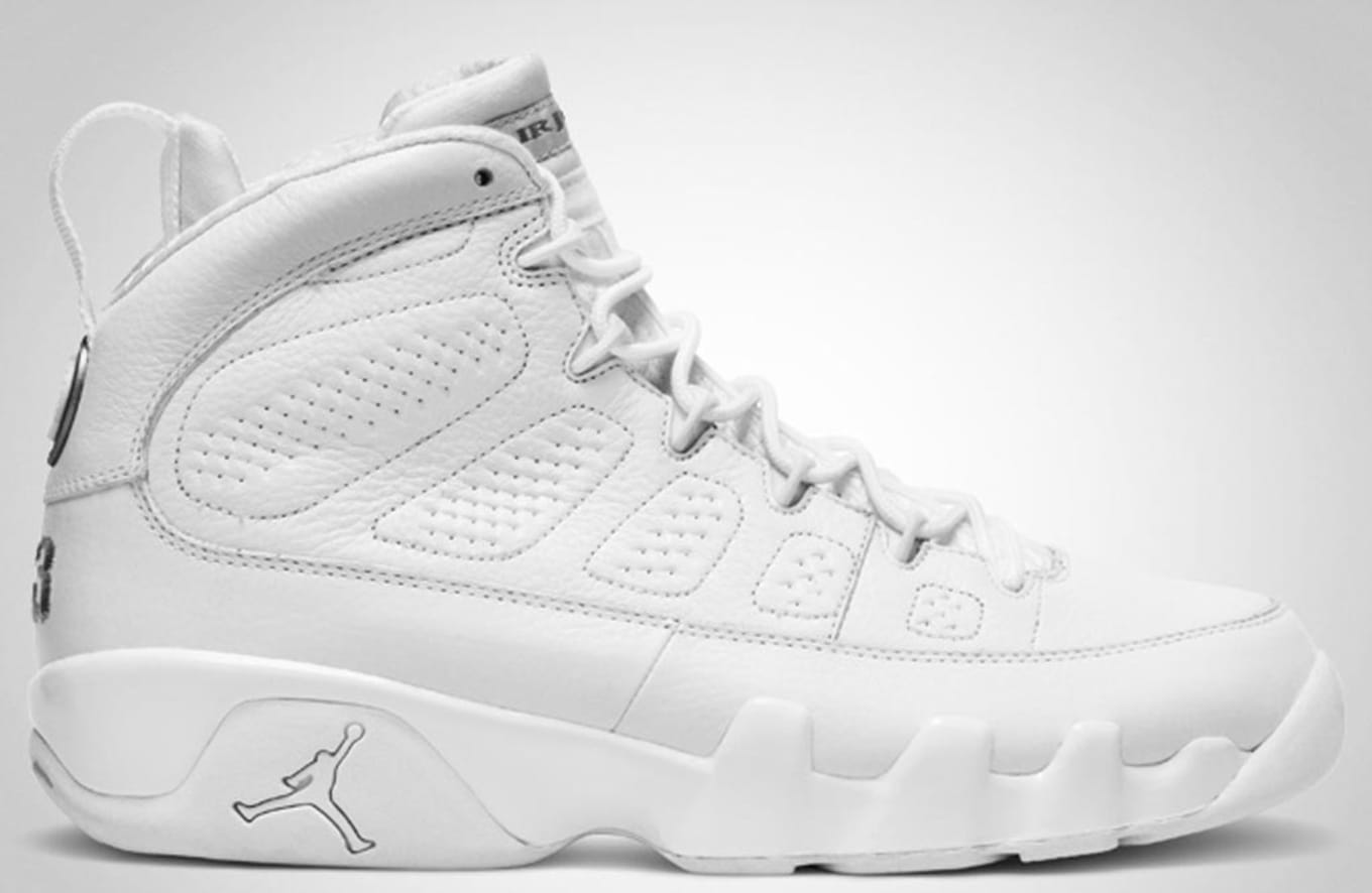 all white jordan 9s