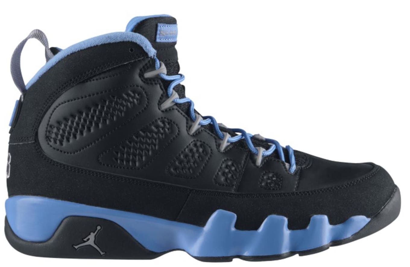 black and blue jordans 9