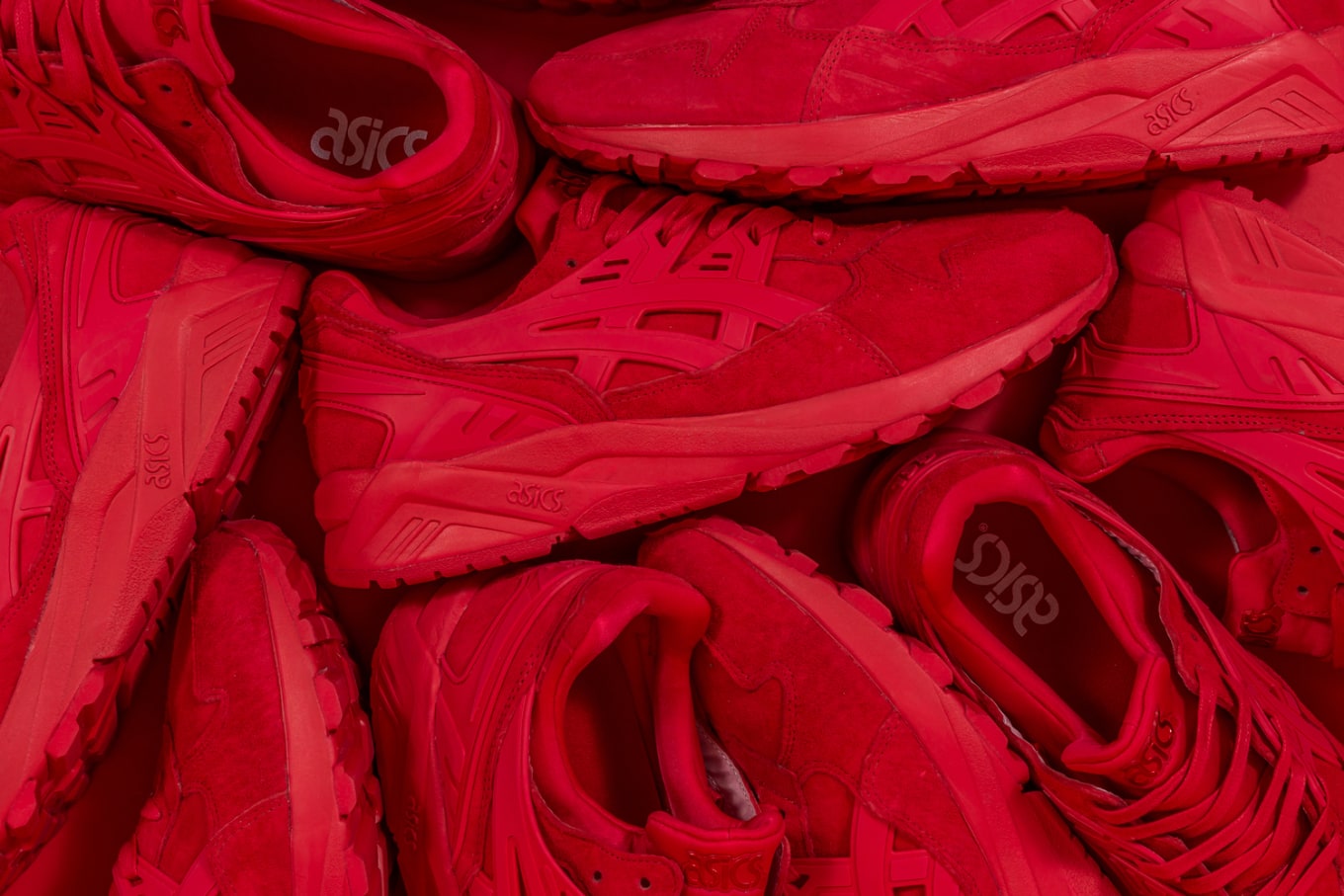 all red asics gel