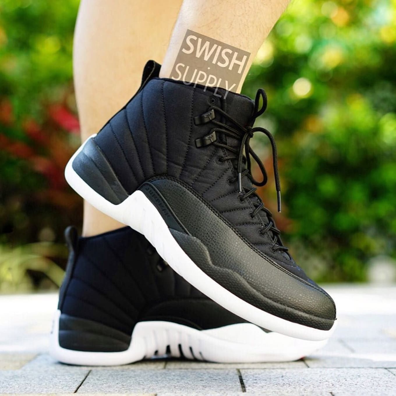 jordan 12 nylon on feet