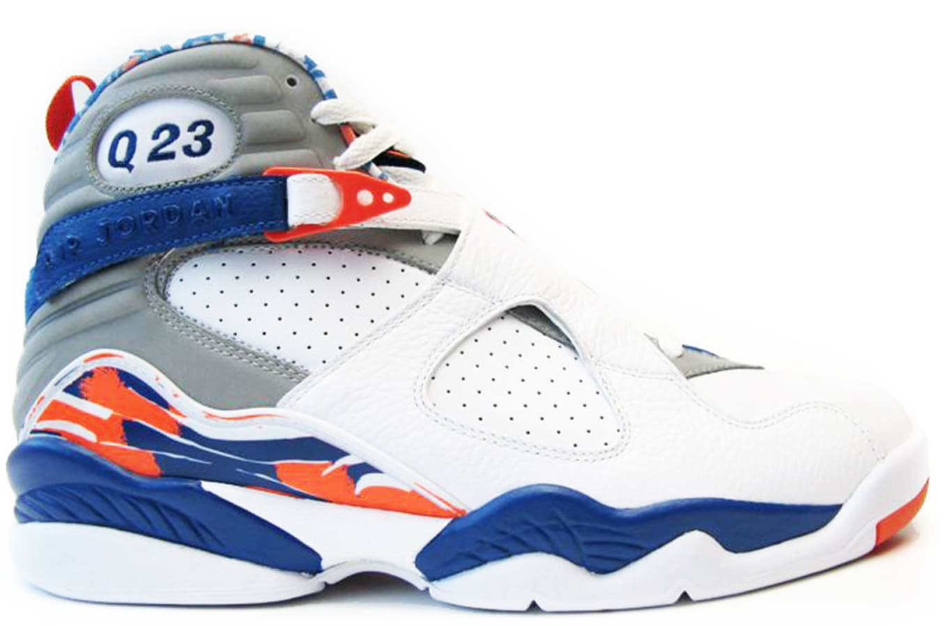 white and orange jordan 8