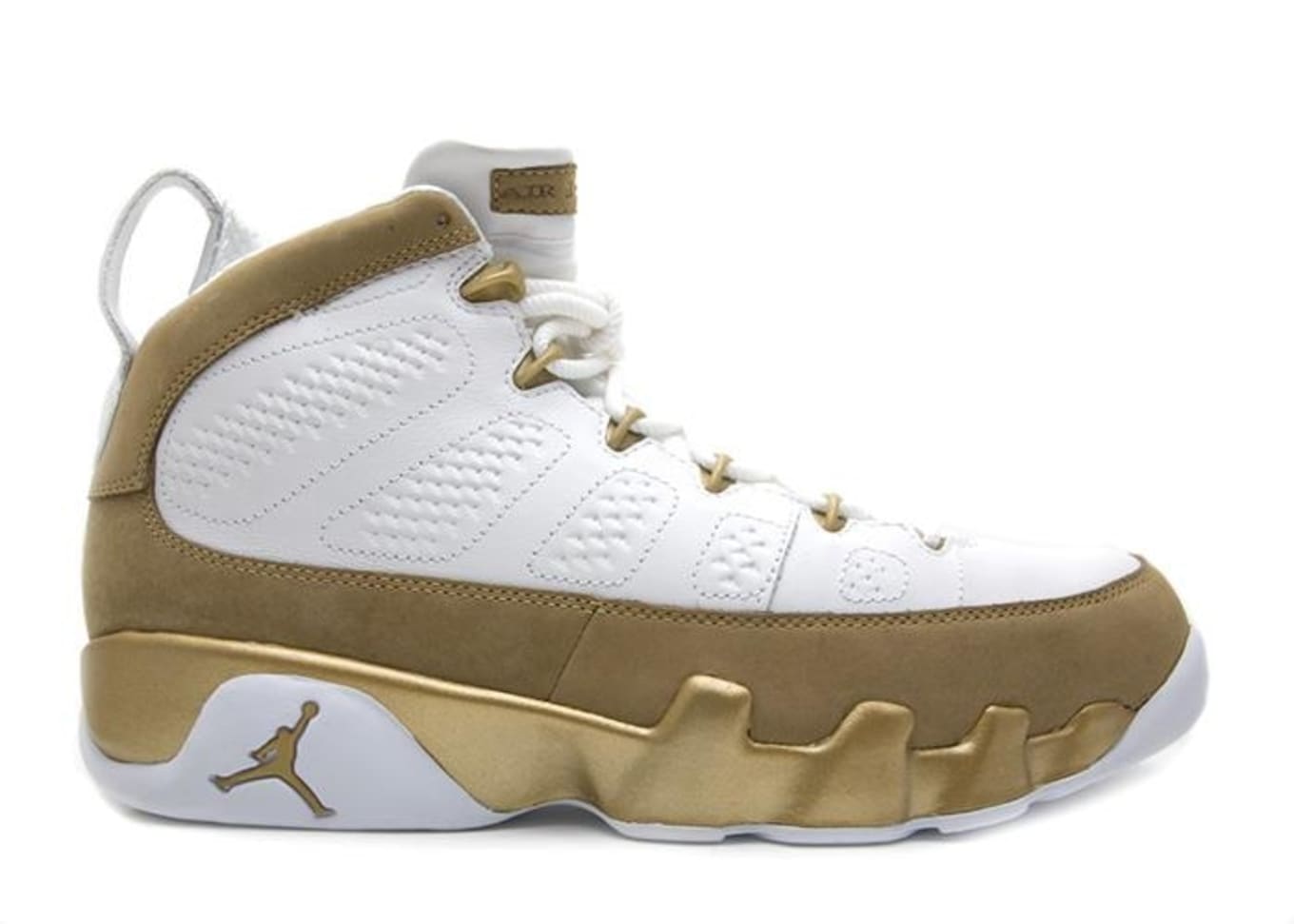 jordan 9s white and gold