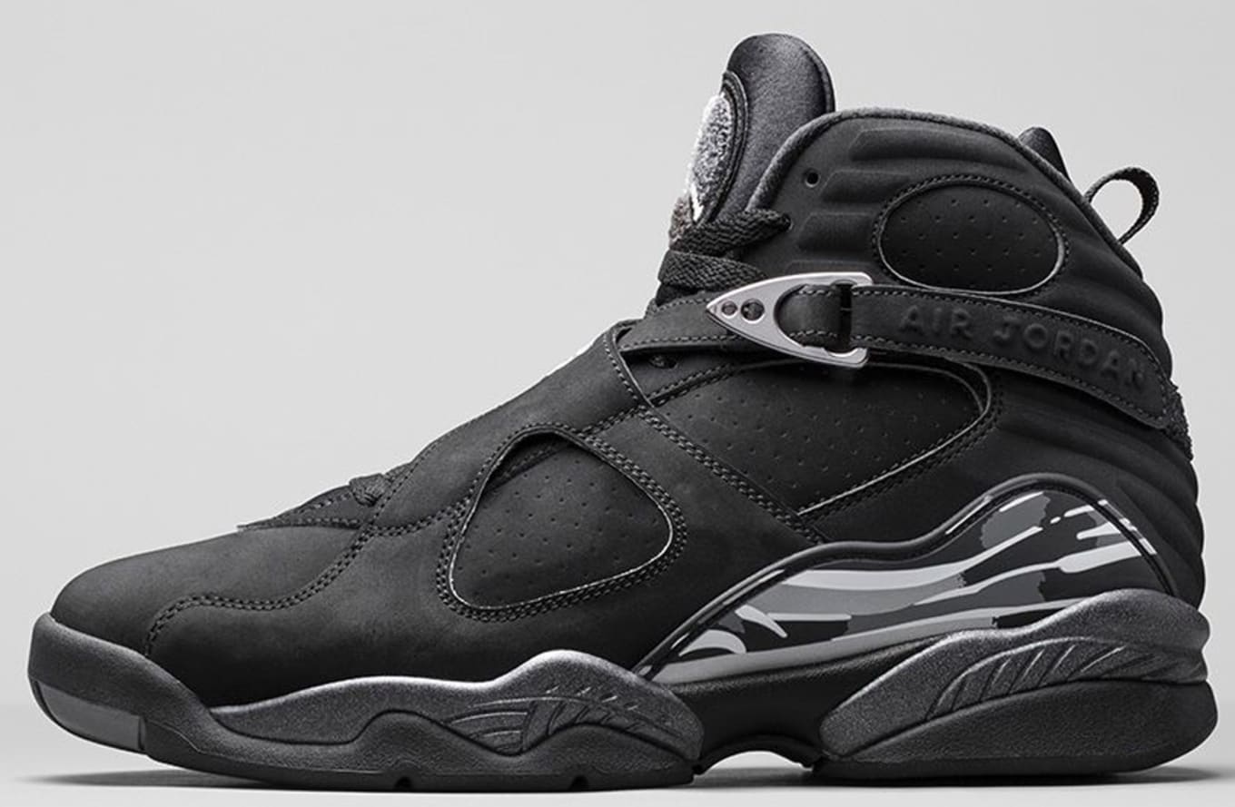 black and silver jordan 8