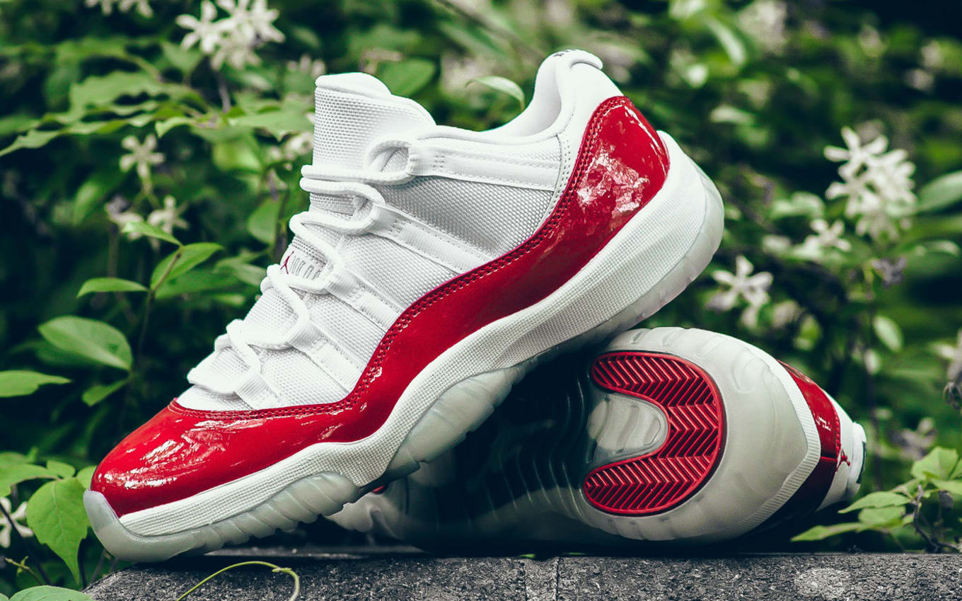 jordan 11 cherry on feet