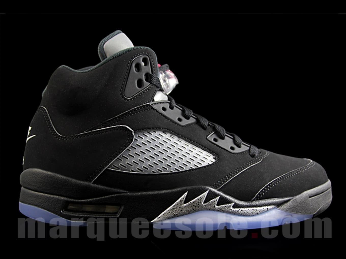 black and silver jordan 5s