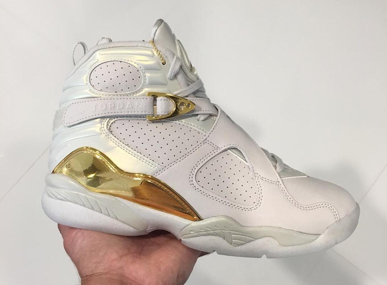 jordan 8 white and gold