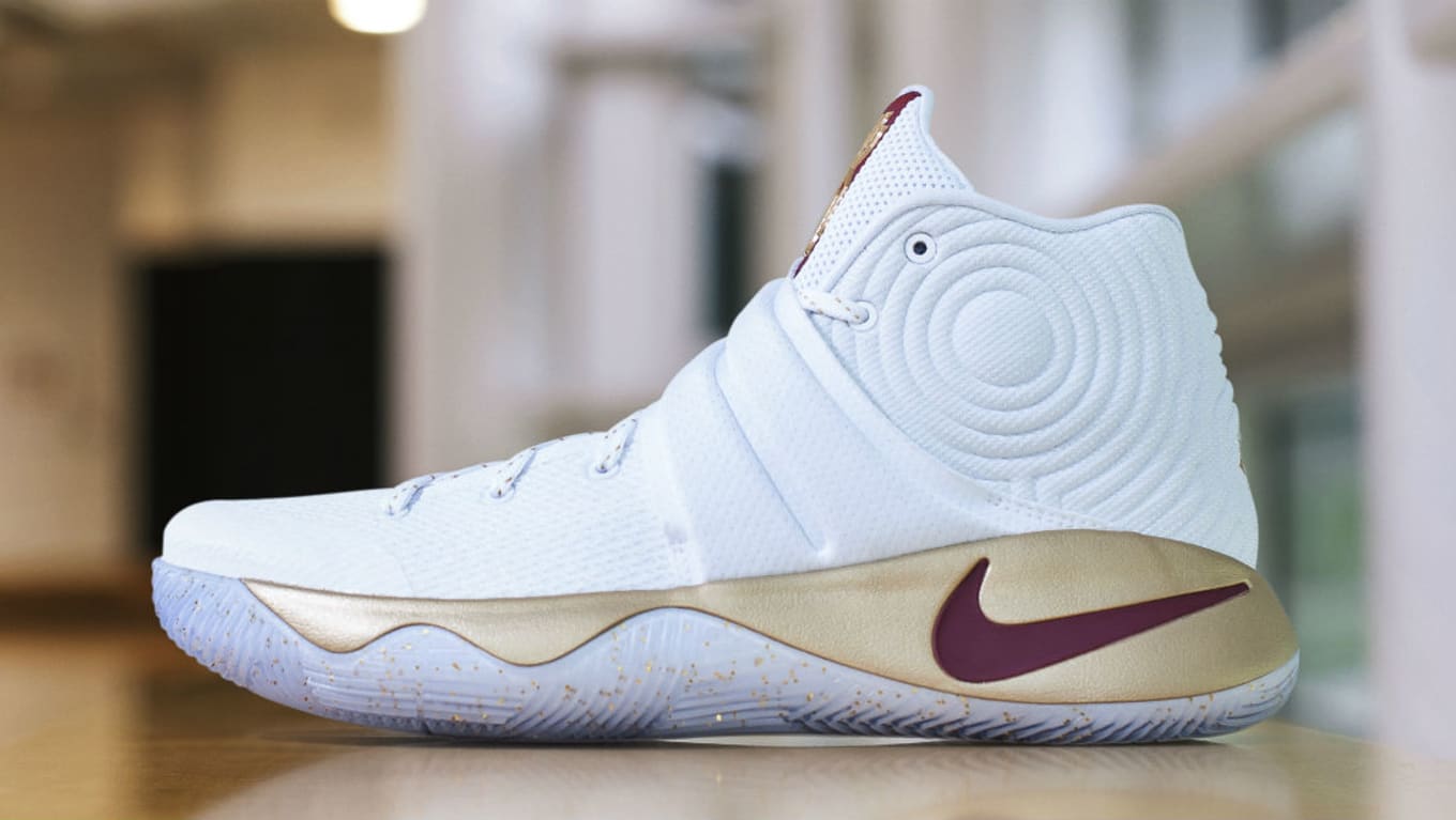 kyrie irving shoes white and gold