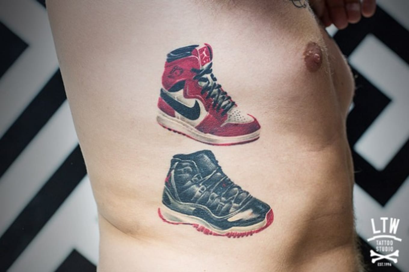 jordan 1 shoe tattoo