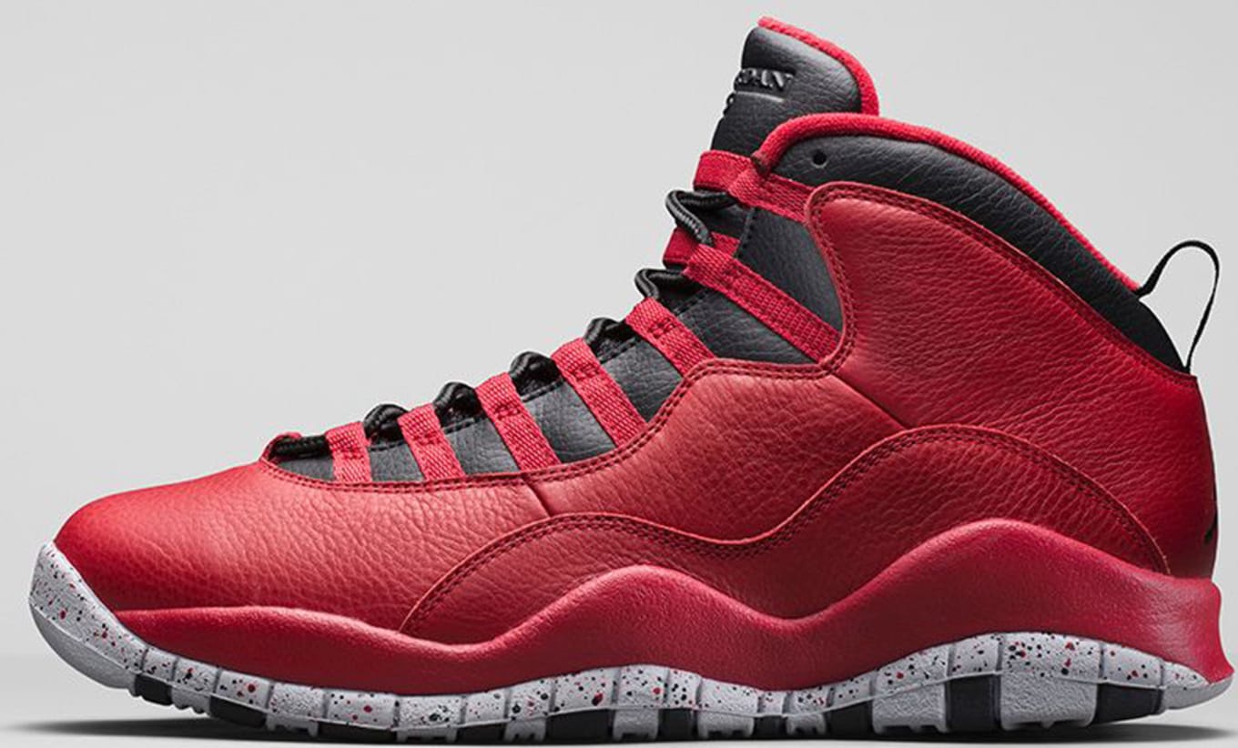 red and black jordans 10