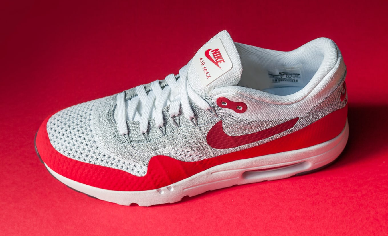 Nike Air Max 1 Flyknit White Red | Sole Collector