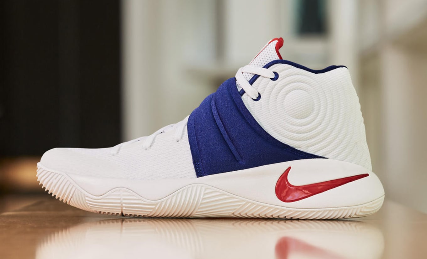 kyrie 2 red white and blue