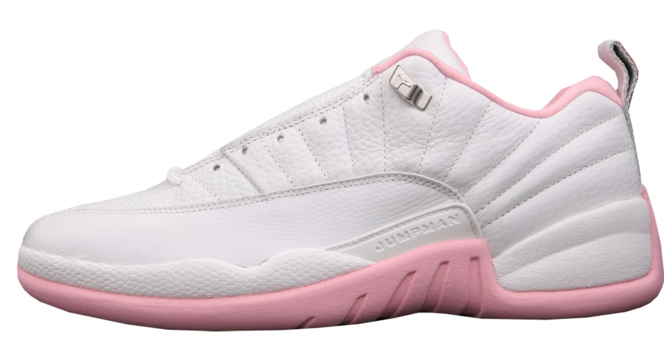 pink and white jordan 12 womens