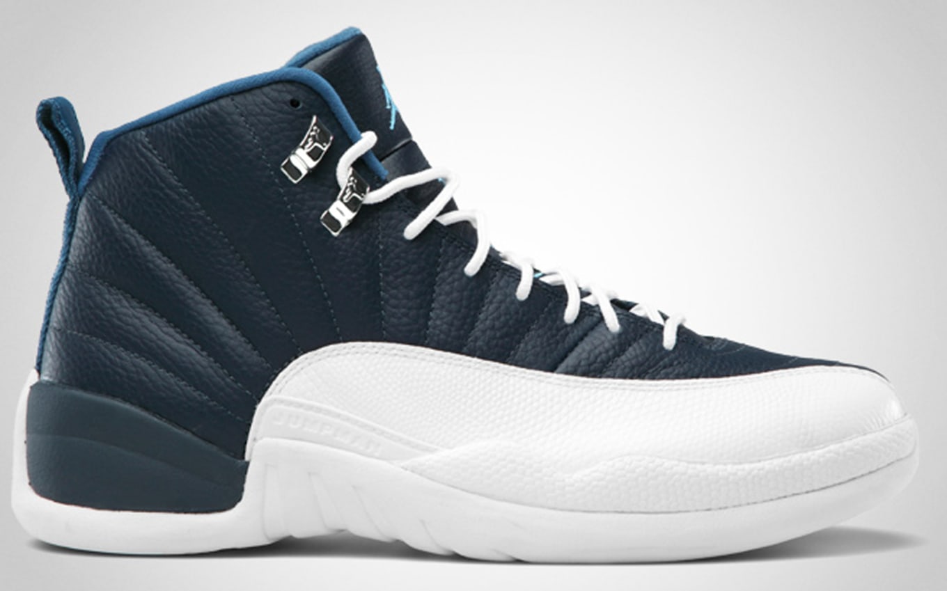 air jordan 12 navy blue and white