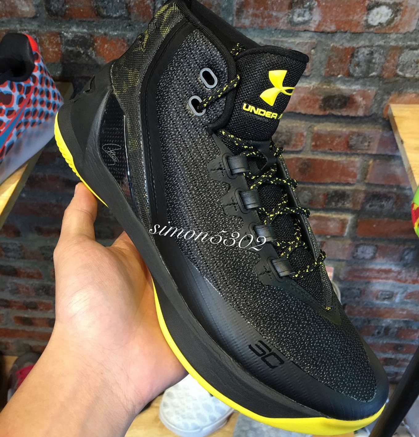 Under Armour Curry 3 Black/Yellow Black 