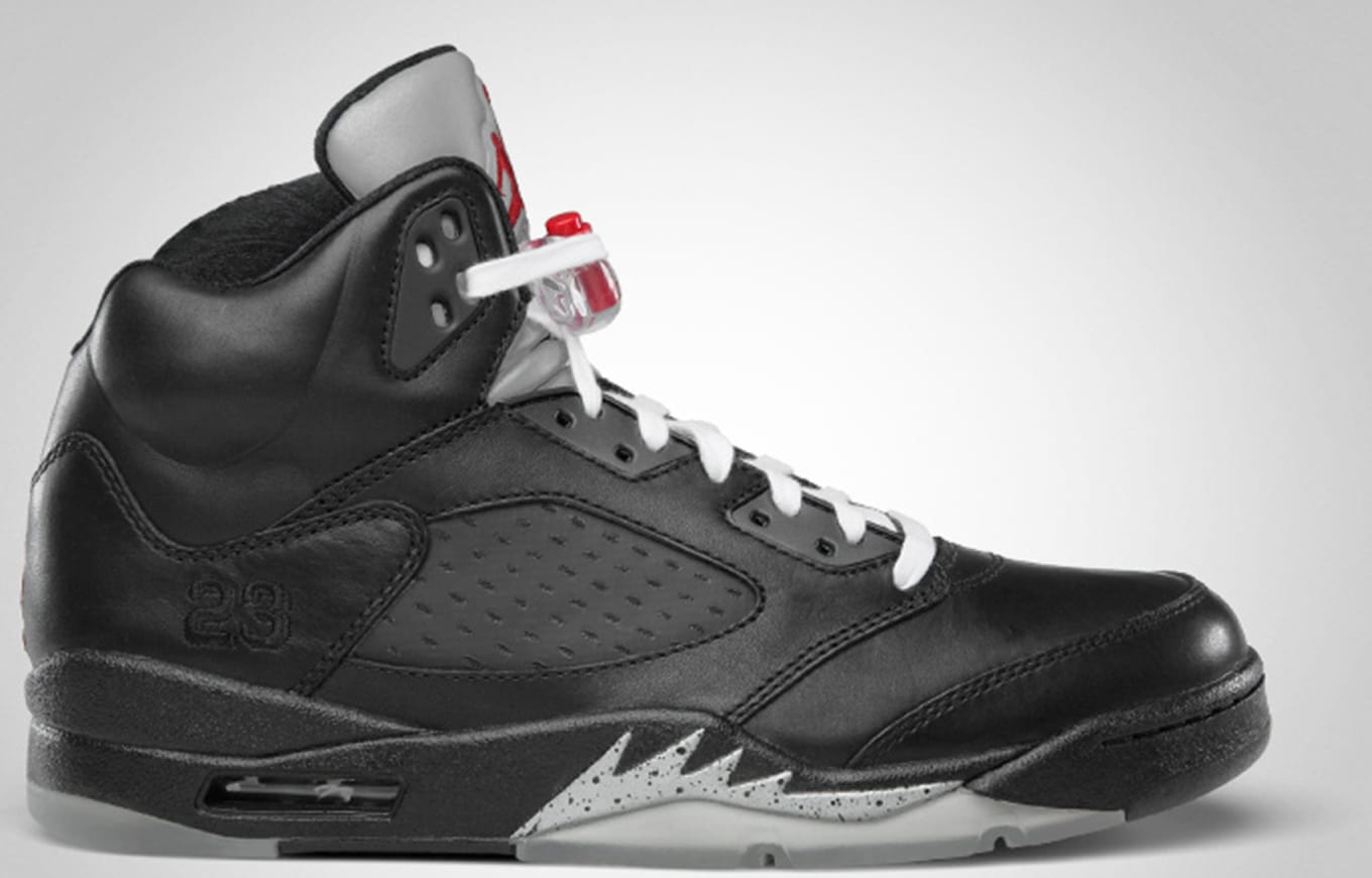 black leather jordan 5