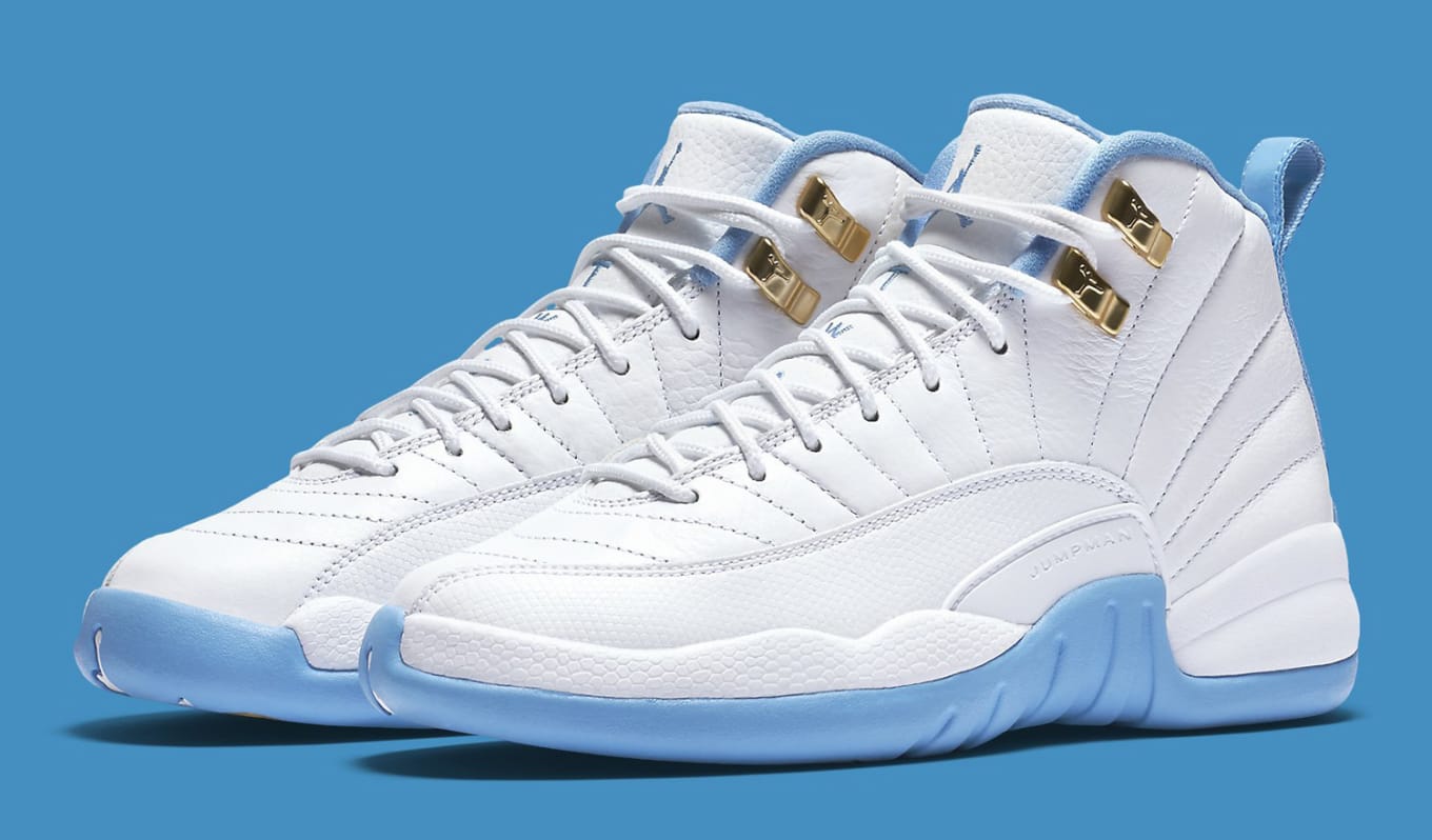 White and blue jordan 12s deals