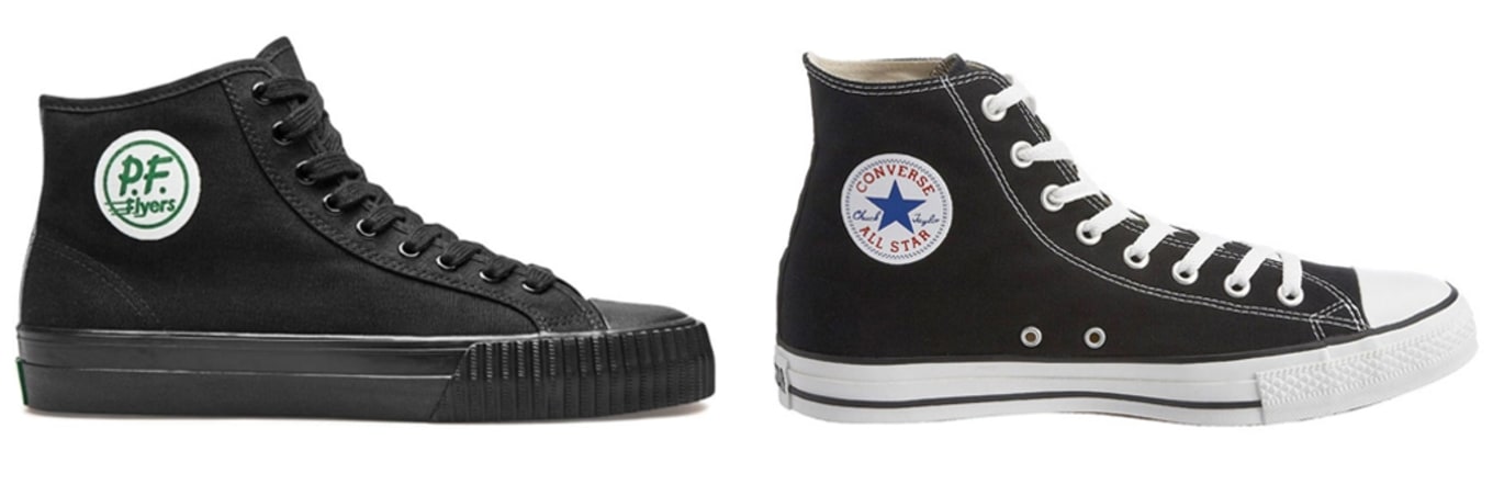 pf flyers or converse first