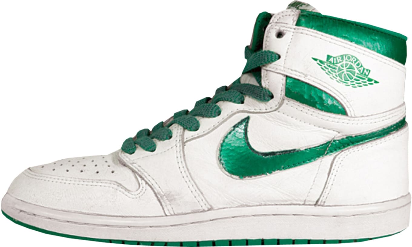 white and green jordan 1