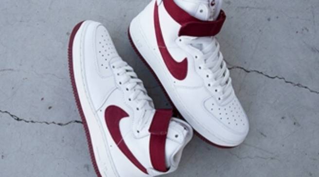 nike air force 1 high top red and white