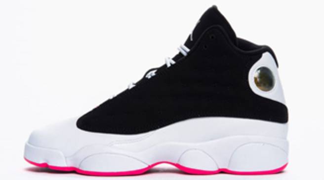 black and white jordans with pink bottoms