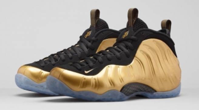 foamposite gold black