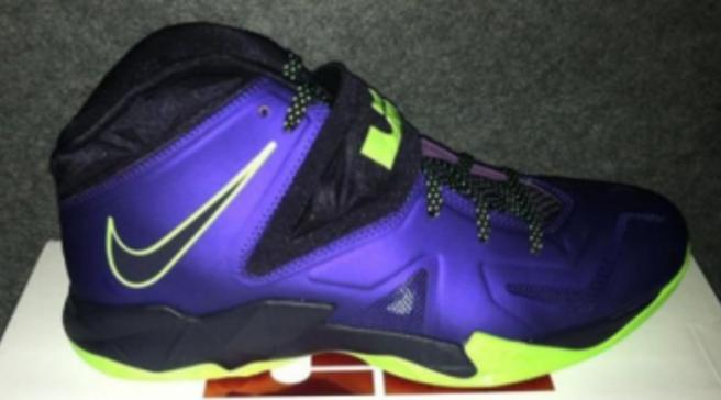 lebron soldier 7 purple and green