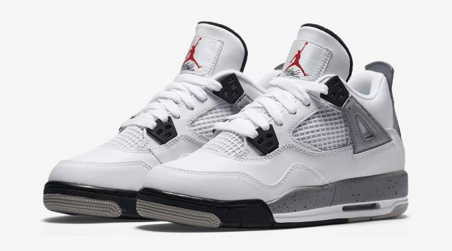 retro 4 grey and white