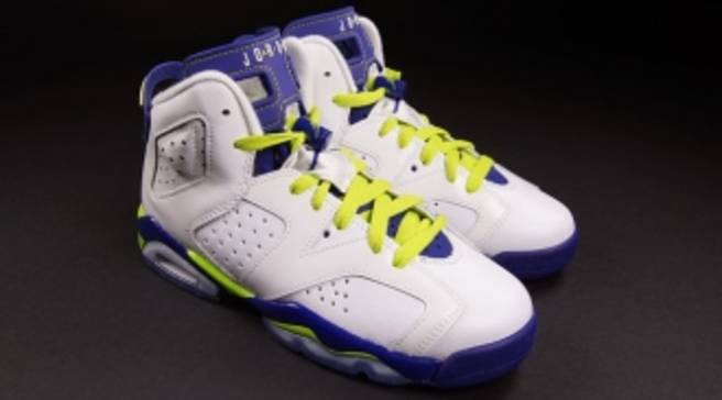 jordan retro 6 blue pink green