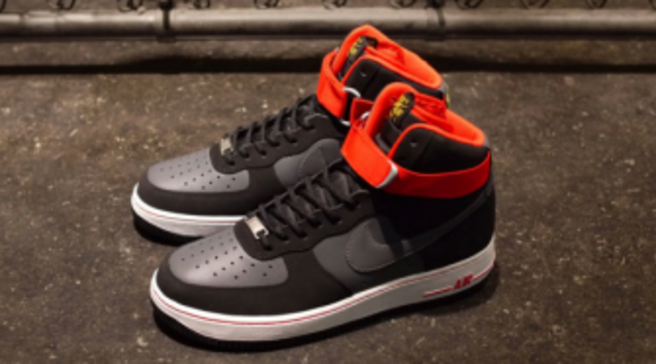 air force 1 dark grey red