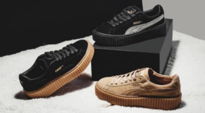 Rihanna X Puma Suede Creepers Women S Black Oatmeal Puma Sole Collector