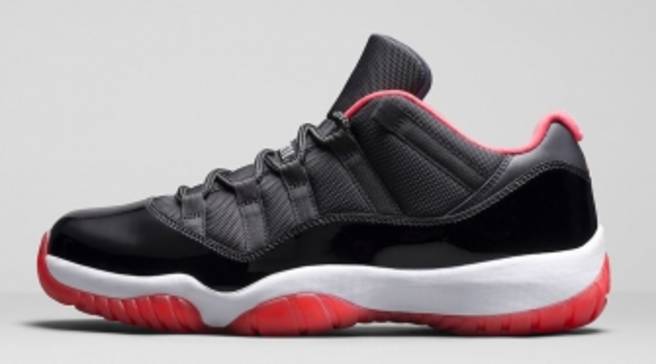 red black and white jordans 11