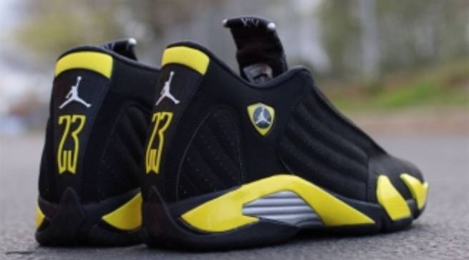 black and yellow 14s jordans