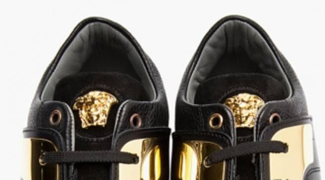 versace black and gold sneakers
