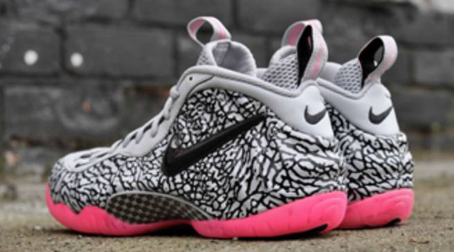 gray and pink foamposites