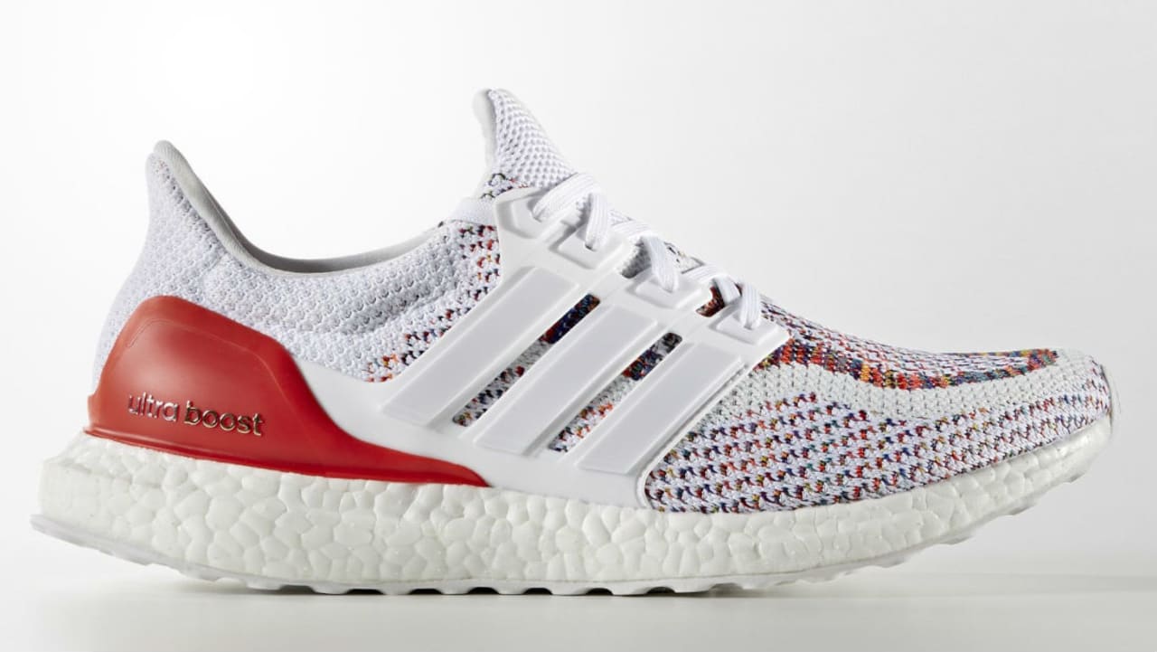 white and red adidas ultra boost