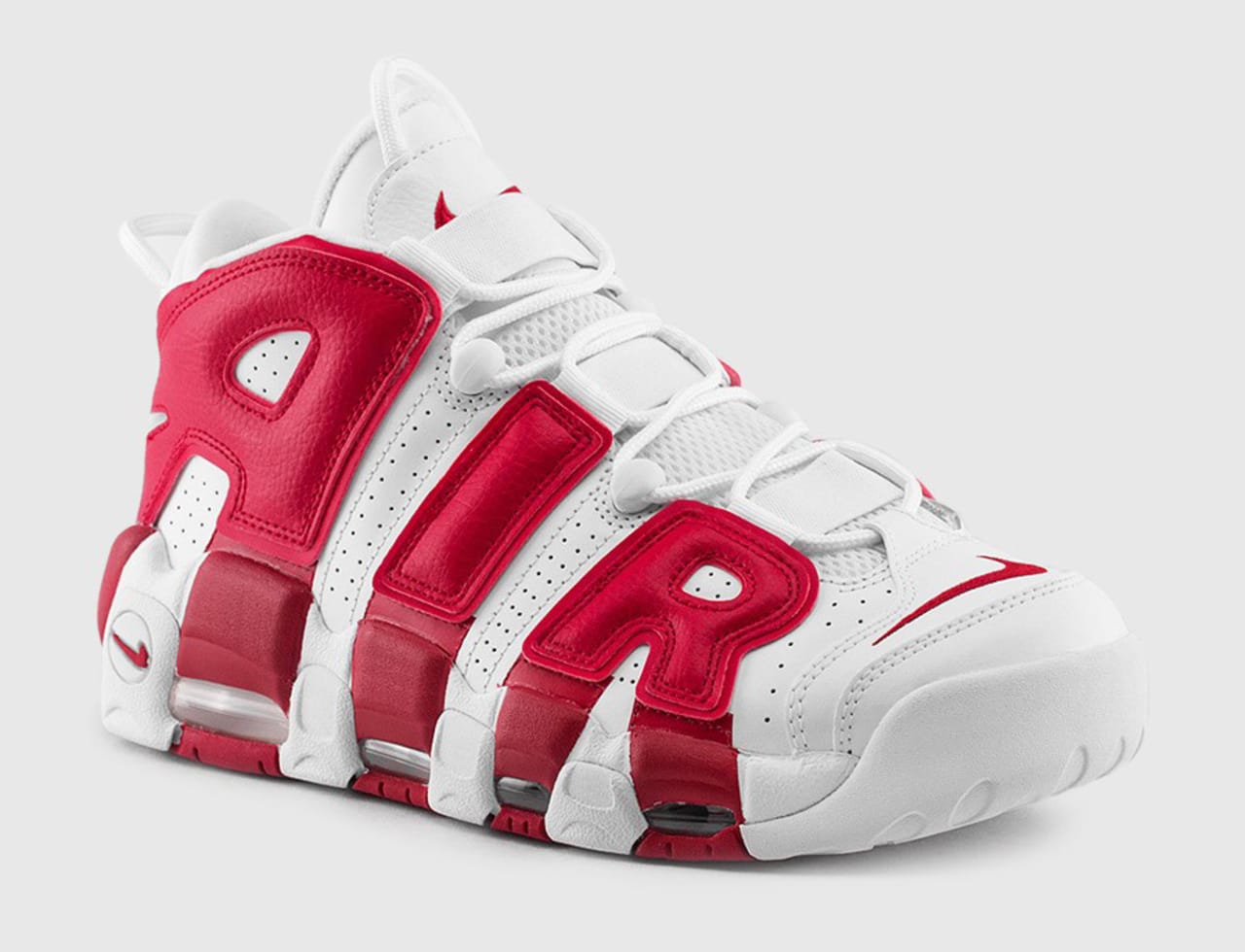 nike air uptempo red white blue