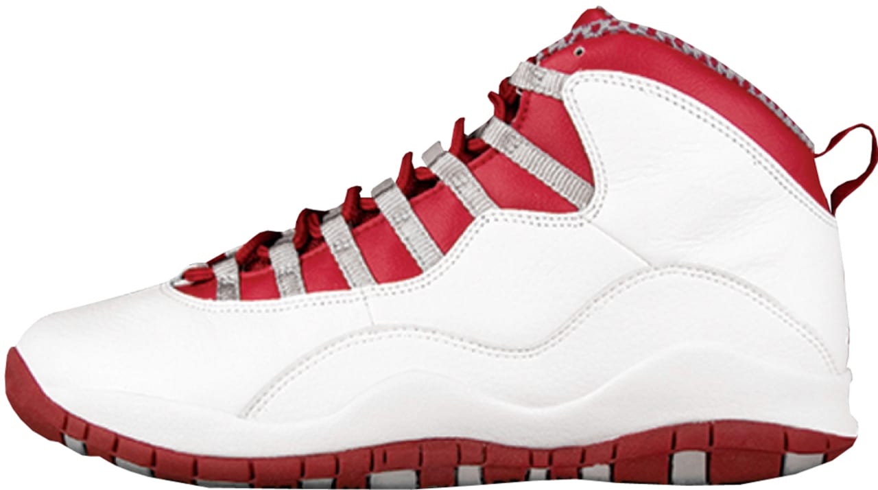 red and white jordans 10