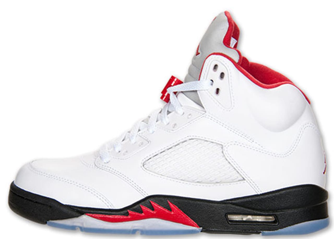 jordan 5s white and red