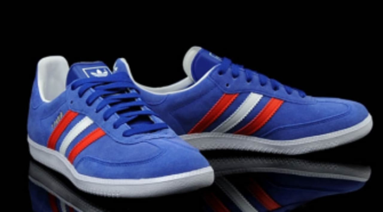 adidas samba blue red stripes Off -