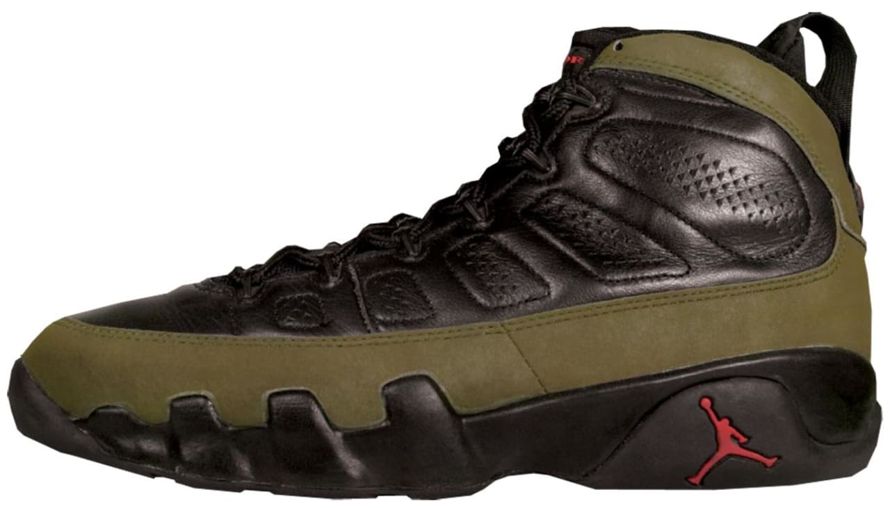 jordan 9 green and black