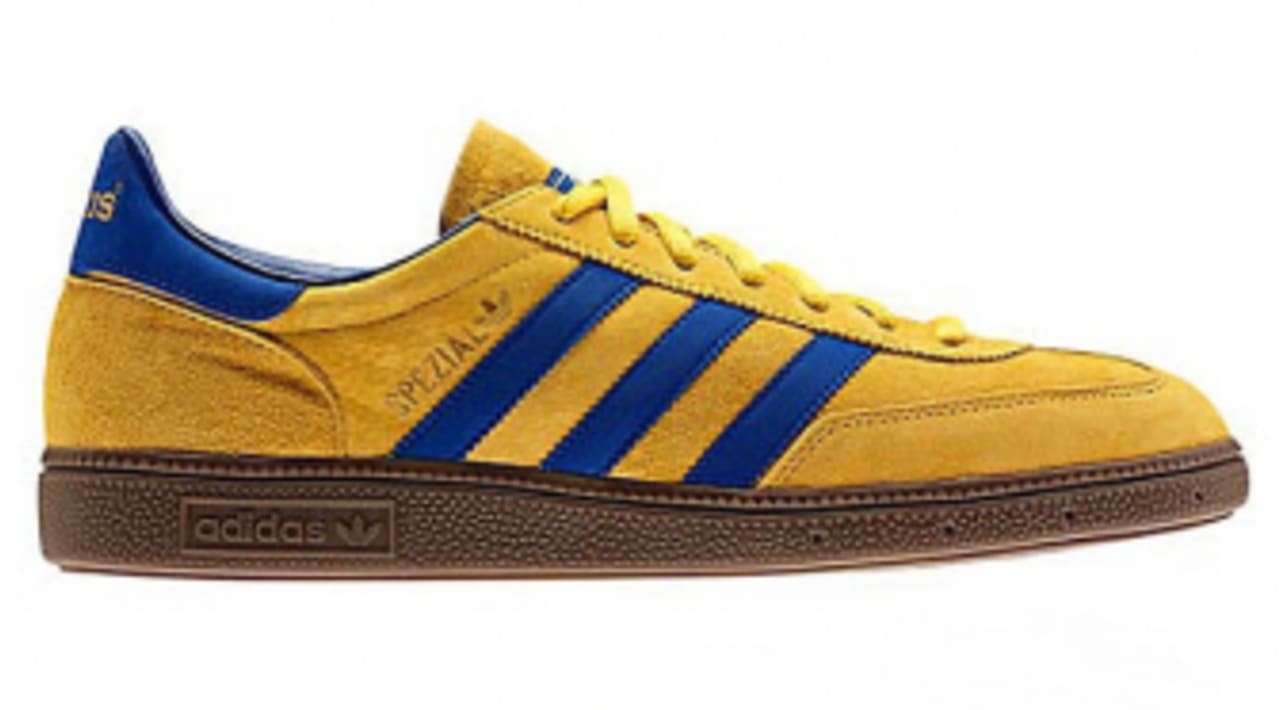 blue and yellow adidas shoes